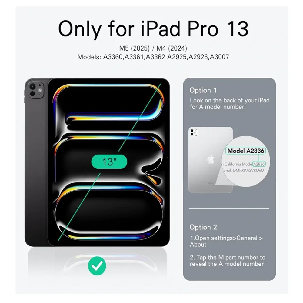 CoBak Magnetic Case with Stand for iPad Pro 13 Inch